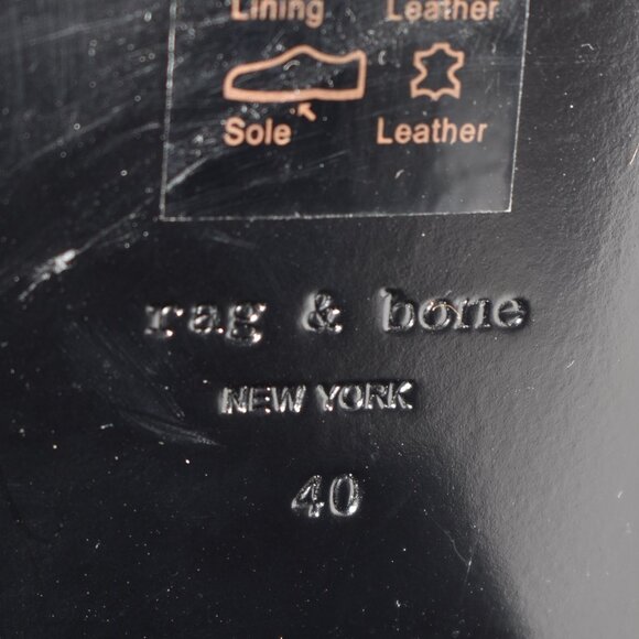 $500 RAG & BONE Westin Bootie CUBAN BLACK LEATHER LOGO CHUNKY 40 (DC9.5) - Picture 12 of 12